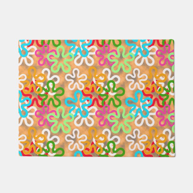 Colourful African Blob Abstract Shapes Pattern Doormat (Front)