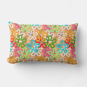 Colourful African Blob Abstract Shapes Pattern Lumbar Cushion