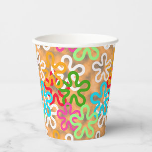 Colourful African Blob Abstract Shapes Pattern Paper Cups
