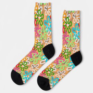 Colourful African Blob Abstract Shapes Pattern Socks