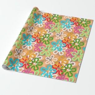 Colourful African Blob Abstract Shapes Pattern Wrapping Paper