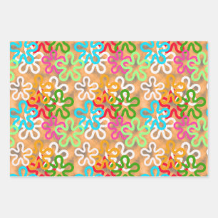 Colourful African Blob Abstract Shapes Pattern Wrapping Paper Sheet
