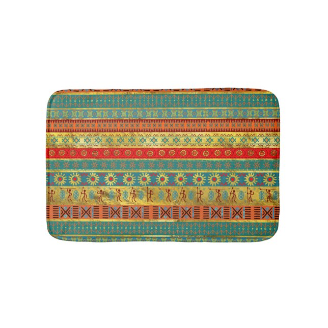 Colourful African Ethnic Tribal Pattern Bath Mat (Front)
