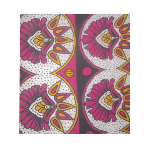 Colourful African Fabric Motif Art Print Notepad