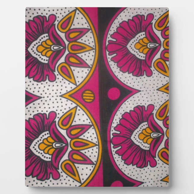 Colourful African Fabric Motif Art Print Plaque (Front)