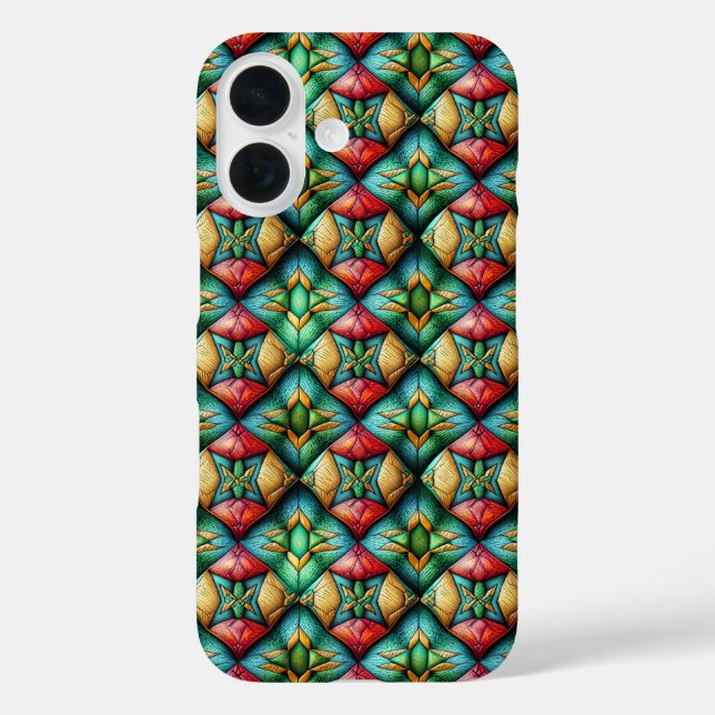 Colourful African-Inspired Geometric Mosaic Patter Case-Mate iPhone Case (Back)