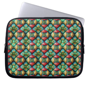 Colourful African-Inspired Geometric Mosaic Patter Laptop Sleeve