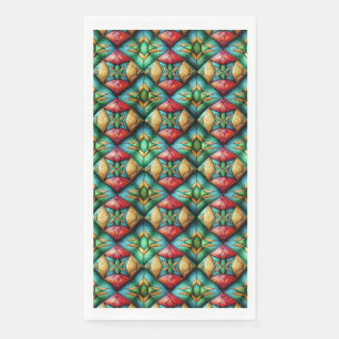 Colourful African-Inspired Geometric Mosaic Patter Napkin