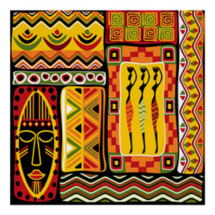 Colourful African Pattern Print Collage
