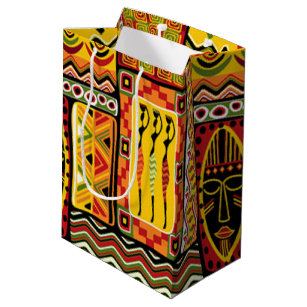 Colourful African Pattern Print Collage Medium Gift Bag