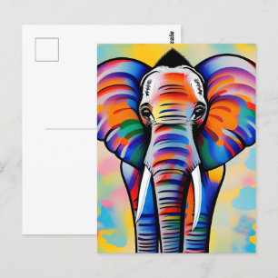 Colourful African Safari Elephant Postcard