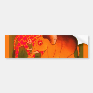 Colourful  African wild animal safari colours Bumper Sticker