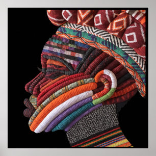 Colourful African Woman Poster