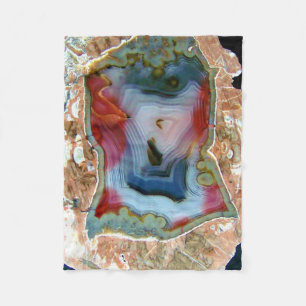 Colourful Agate Crystal Geode Fleece Blanket