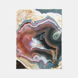 Colourful Agate Crystal Geode Fleece Blanket