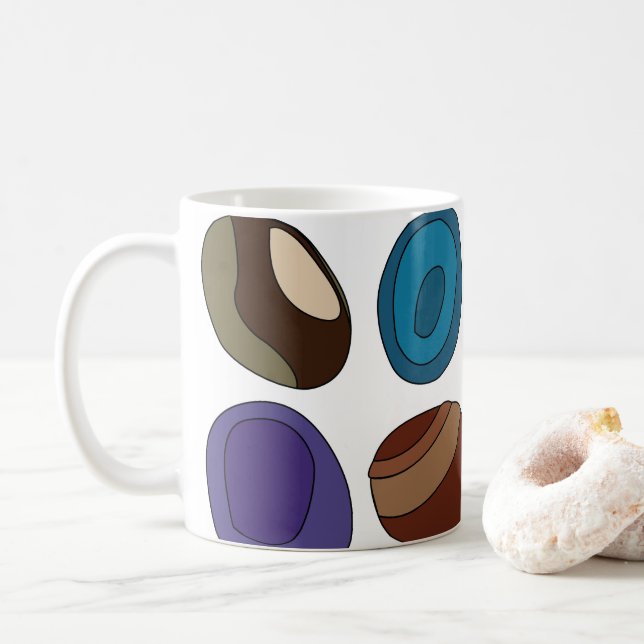 Colourful Agate Stone Crystal Healer Coffee Mug (With Donut)