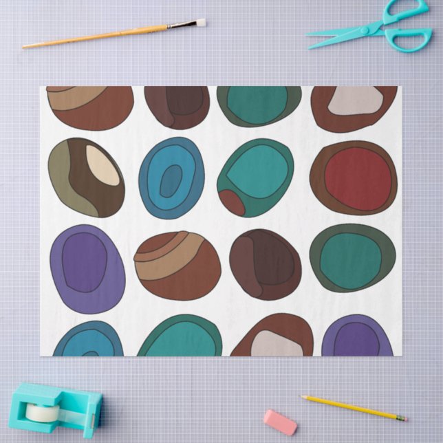Colourful Agate Stone Crystal Pattern Tissue Paper (Craft)