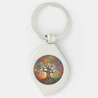 Colourful Ai Generated Tree of Life Key Ring
