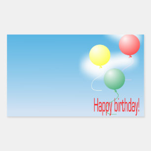 Colourful air balloons rectangular sticker