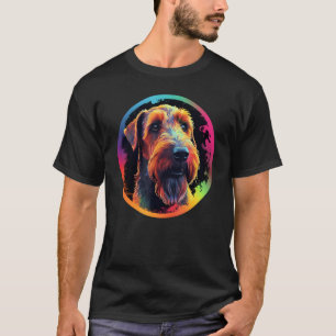 Colourful Airedale Terrier Dog Dad Mom Graffity T-Shirt