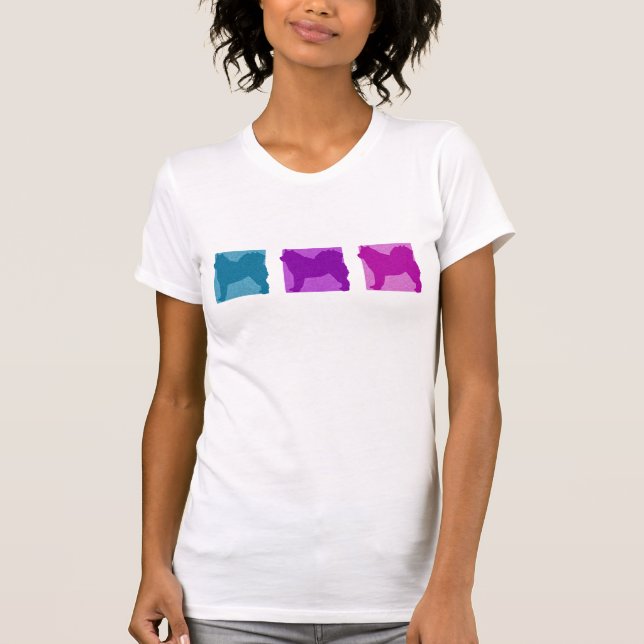 Colourful Alaskan Malamute Silhouettes T-Shirt (Front)