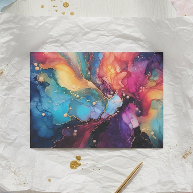 Colourful Alcohol Ink Art Fluid painting Tissue Paper (Creator Uploaded)