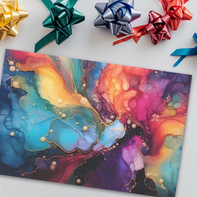 Colourful Alcohol Ink Art Fluid painting Tissue Paper (Creator Uploaded)