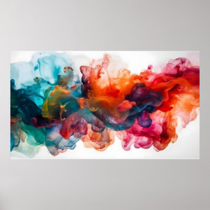 Colourful alcohol ink poster