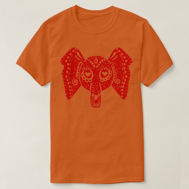 Colourful Alebrije Elephant Head T-Shirt (Design Front)