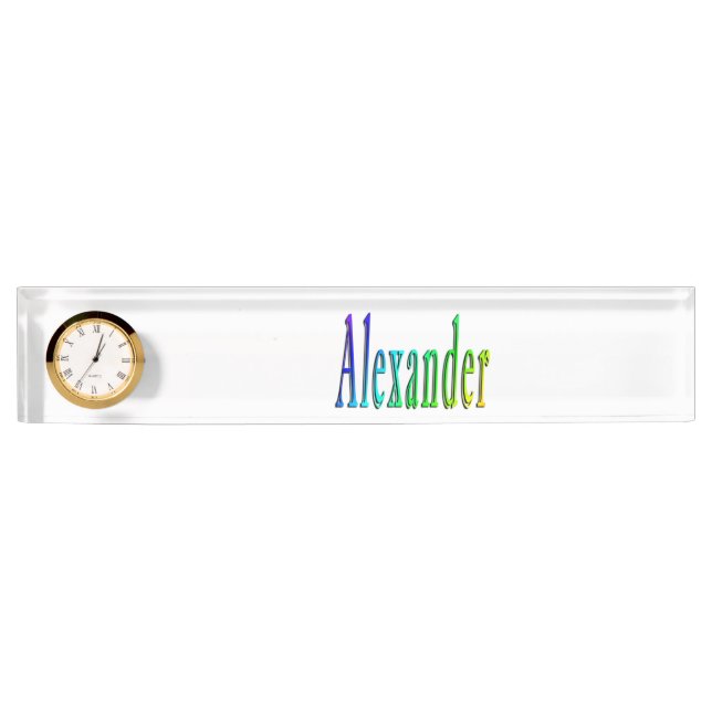 Colourful Alexander Name Logo, Nameplate (Front)