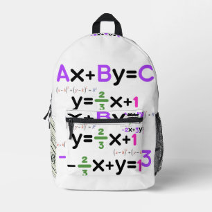 Colourful Algebraic Equations and Math Formulas.  Printed Backpack