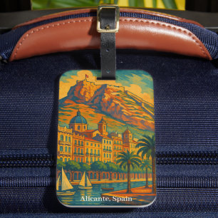 Colourful Alicante Spain Vintage Art Costa Blanca Luggage Tag