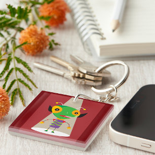 Colourful Alien Ant in Spotlight Quirky Sci-Fi  Key Ring