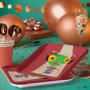 Colourful Alien Ant in Spotlight Quirky Sci-Fi  Paper Plate