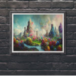 Colourful Alien Fantasy Nature Landscape Poster<br><div class="desc">Beautiful colourful,  fantasy alien nature landscape AI painter modern art.</div>