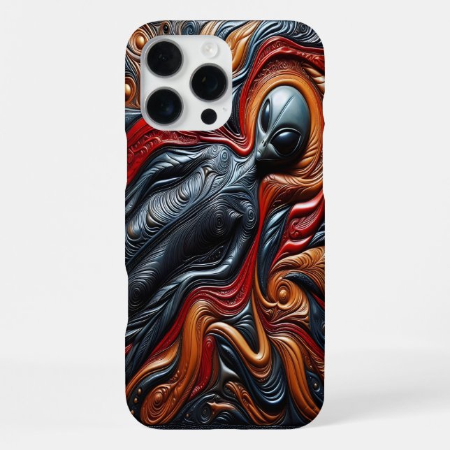 Colourful Alien Figure iPhone Case (Back)