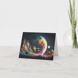 Colourful Alien planet Thank You Card