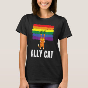 Colourful Ally Cat Lgbt Cat T-Shirt