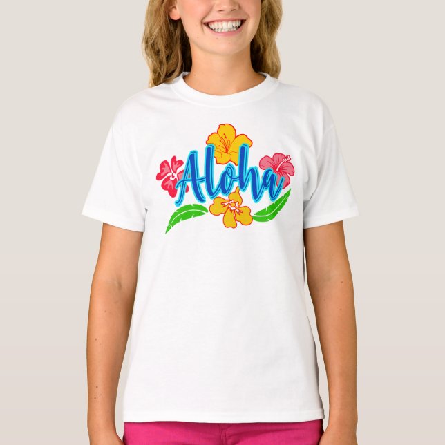 Colourful  Aloha  Fun Summer T-Shirt (Front)