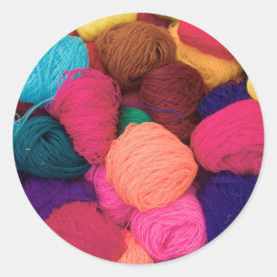 Colourful Alpaca Wool, Huaraz, Cordillera Blanca Classic Round Sticker