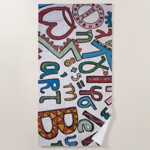 Colourful Alphabet Beach Towel