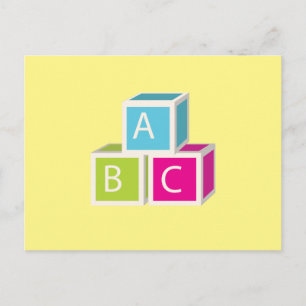 Colourful Alphabet blocks Postcard