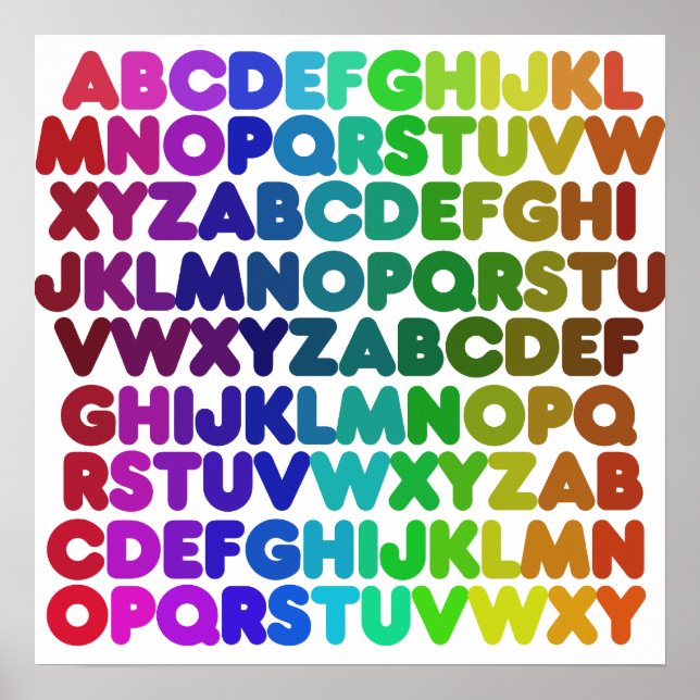 Colourful Alphabet for a TEACHER Poster (Front)