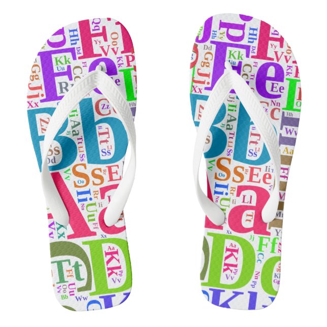 Colourful alphabet jandals (Footbed)