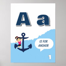 Colourful Alphabet Learning Poster Letter A