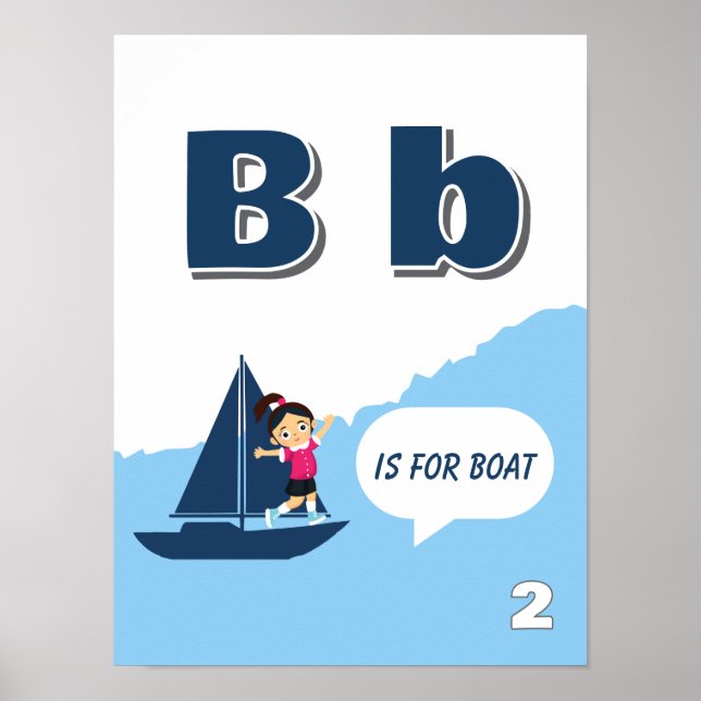 Colourful Alphabet Learning Poster Letter B (Front)