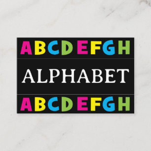 Colourful Alphabet Letters Teacher  Business Card
