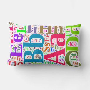 Colourful alphabet lumbar cushion