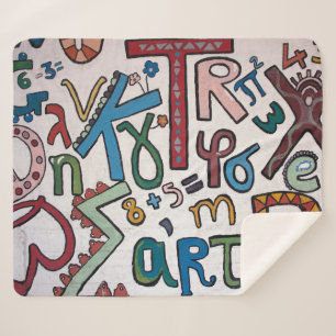 Colourful Alphabet Sherpa Blanket