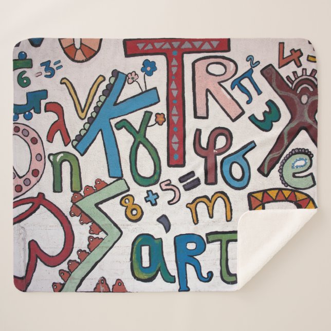 Colourful Alphabet Sherpa Blanket (Front (Horizontal))